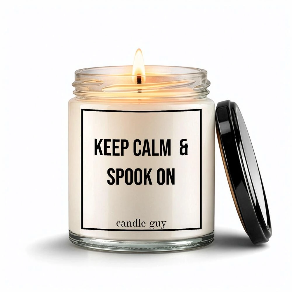 Knockout Image Scented Quote Candle Keep calm \u0026 spook on | CANDLE GUY®, image size:1000x1000