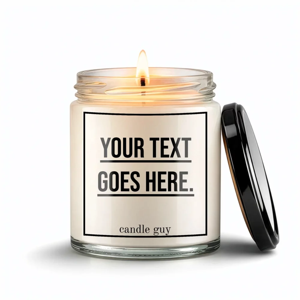 Personalized candle with custom text – hand-poured soy wax