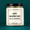 Discover our bestselling quote candle: "Happy Valentine's Day!" – handcrafted with love and 100% soy wax. A true original by candle guy.