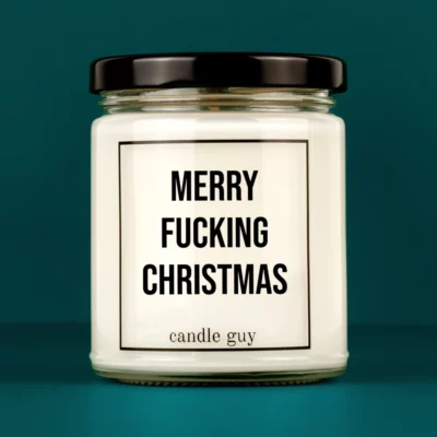 Discover our bestselling quote candle: "Merry Fucking Christmas" – handcrafted with love and 100% soy wax. A true original by candle guy.