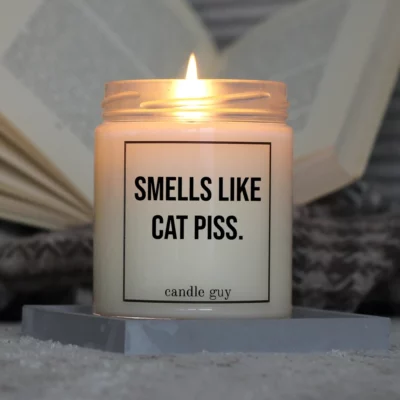 Light it up: The quote candle "Smells like cat piss." creates cozy vibes, intense fragrance and deep meaning – all in one flame.