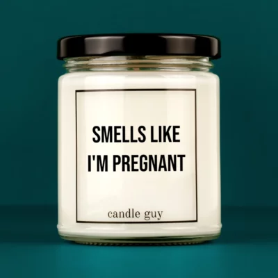 Discover our bestselling quote candle: "Smells like I'm pregnant" – handcrafted with love and 100% soy wax. A true original by candle guy.