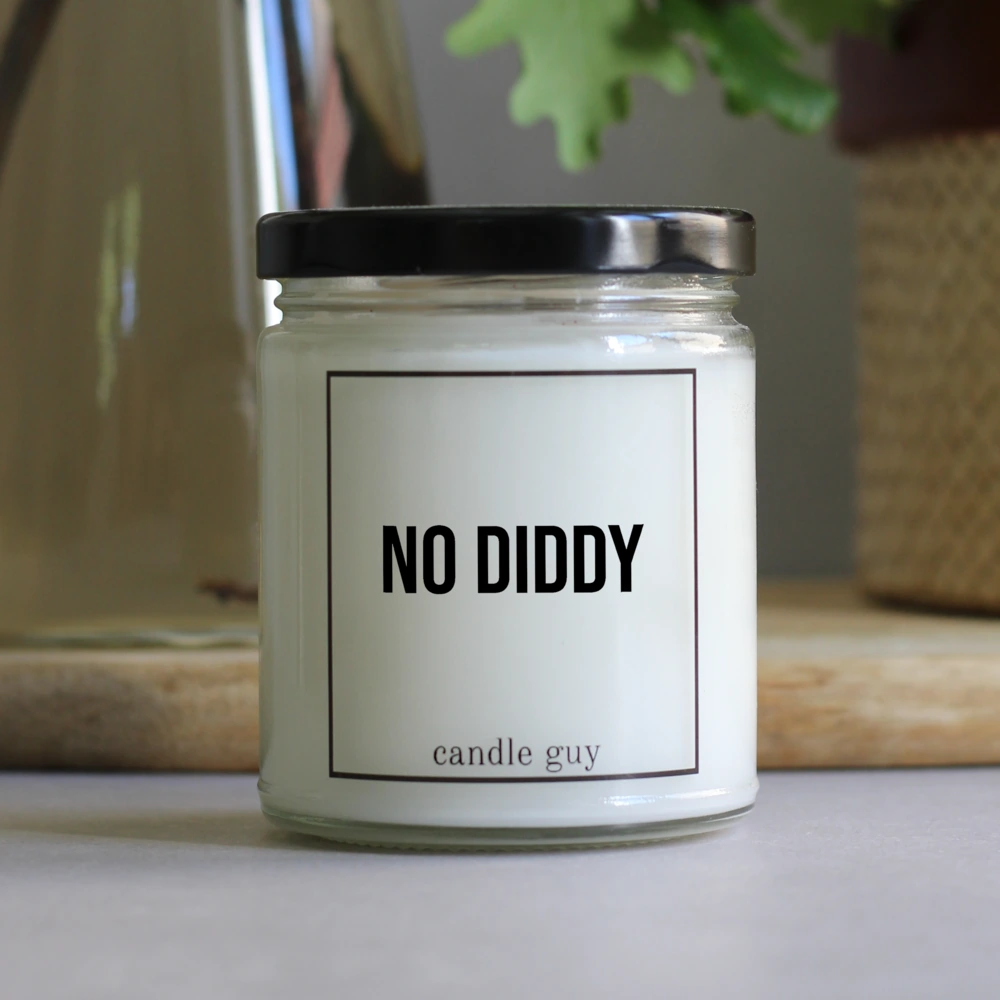 The perfect gift with a message: "No Diddy" – a scented candle that says what you feel.